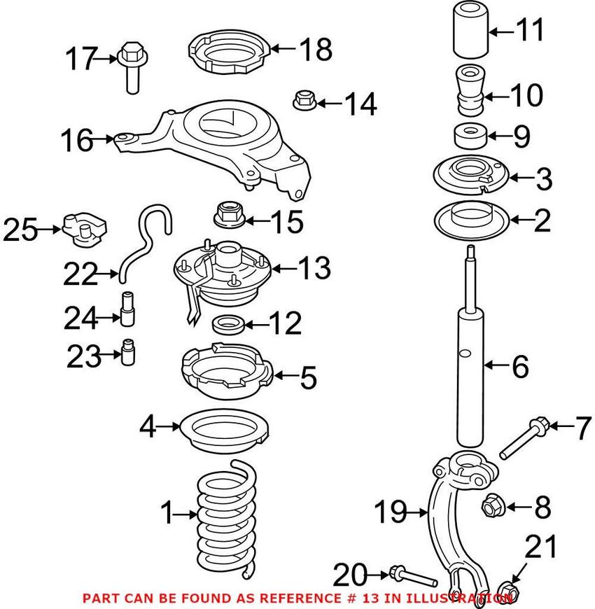 Audi Strut Mount - Front 8K0412377C